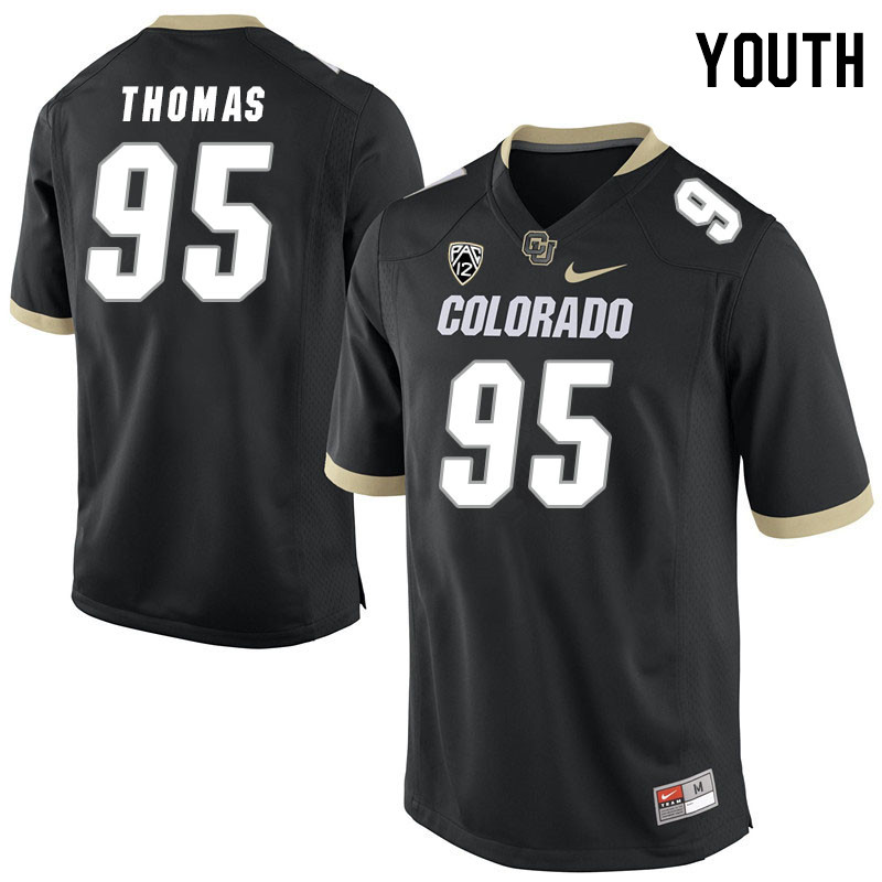 Youth #95 Bishop Thomas Colorado Buffaloes College Football Jerseys Stitched Sale-Black - Click Image to Close